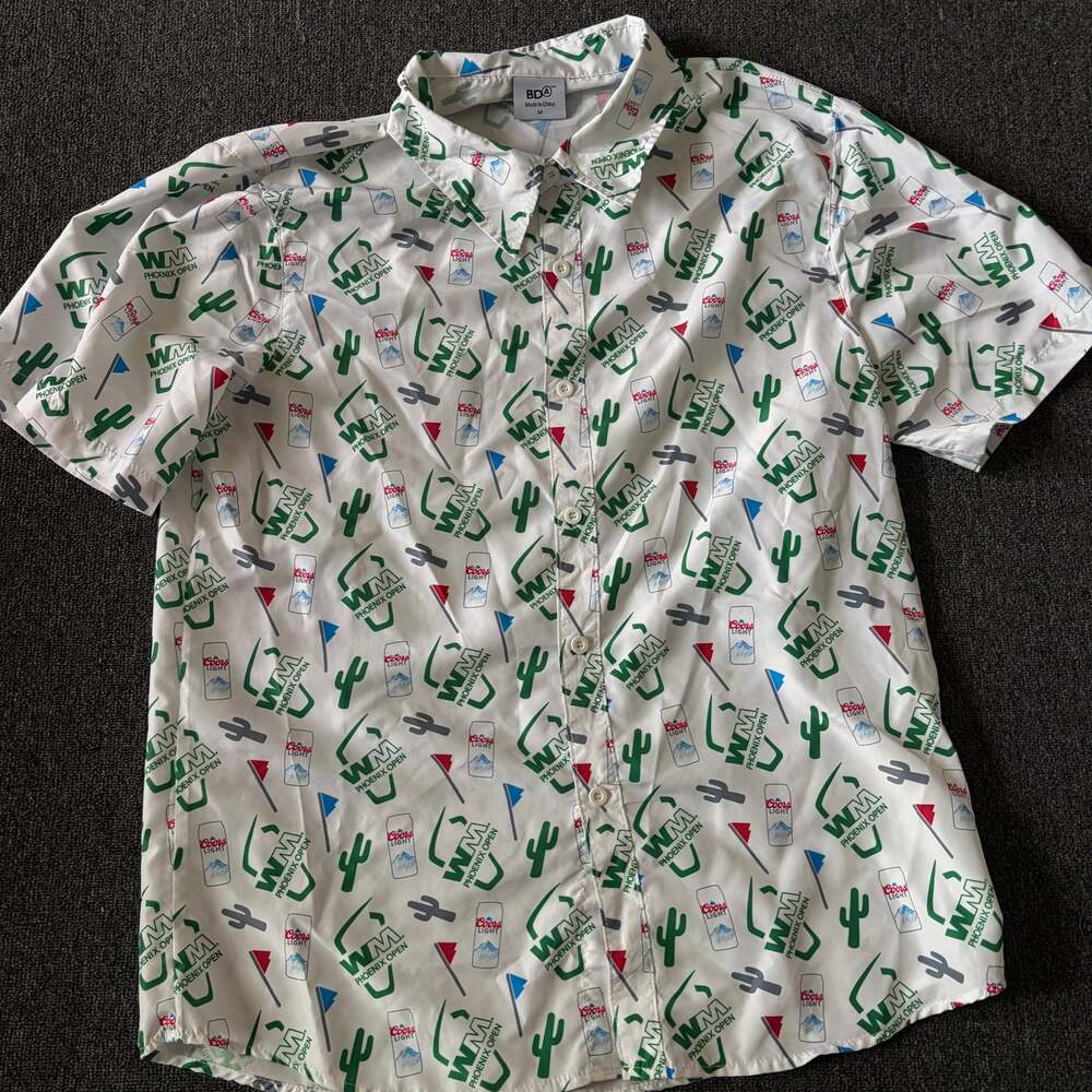 Vintage Y2k Wm Phoenix Open Pga Cactus Coors Light Button Front Graphic Tee M
